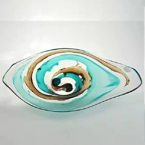 Superbe Assiette Murale Décorative en Verre Soufflé à la Main, Série Moulin à Vent Multicolore, Violet, pour la Maison, les Mariages et les Festivals - Product Image 4