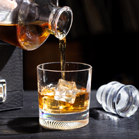 Verres à shot personnalisés à base épaisse, en cristal gaufré pour whisky, 320 ml, pour bar à domicile et dégustation sur mesure