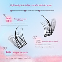 Faux cils 3D en cheveux synthétiques, grande capacité, style renard, auto-adhésifs, sans colle, cils inférieurs mignons inspirés du manga, naturels
