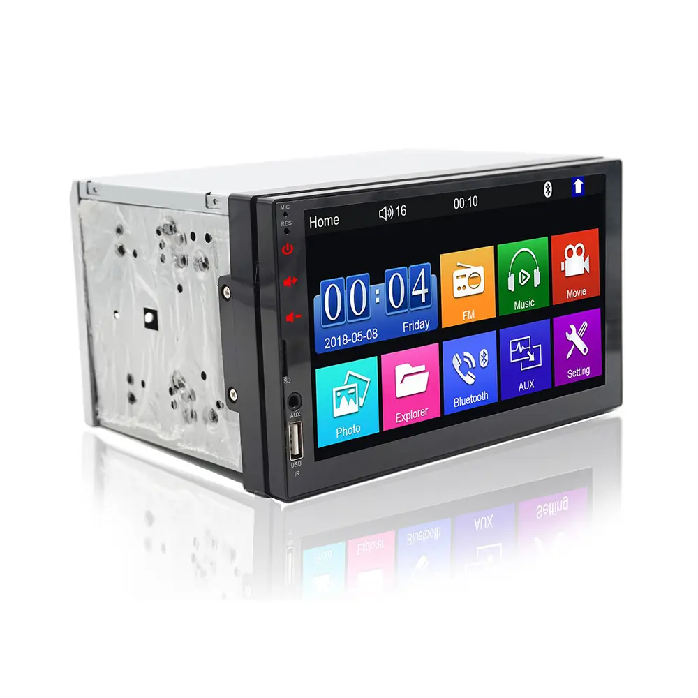 Сенсорный экран вращающаяся кнопка реверсивная система громкой связи FM Mirror link USB-Радио 7 дюймов двойной слиток 1080P HD MP5 Плеер DVD