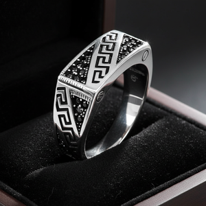 Anillo Cuadrado Turco de Plata de Ley 925 de Estilo Retro Clásico de Kaanjewelry, una Opción Ideal para Fiestas y Regalos - Product Image 3