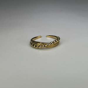 Fashion <b>Rings</b> PVD Gold Plated 316L Stainless Steel Sustainable Resistant Adjustable Band For Women <b>Men</b> Jewelry - Product Image 1