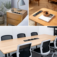 Multiprise encastrable 5-en-1 pour bureau, prise de table avec USB et Type C, 3 prises intégrées, câble de 1,5 m