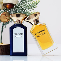 Emballage personnalisé, flacons de parfum vides en verre rectangulaires de luxe de 50 ml et 100 ml, bouchon métallique pour parfum masculin, impression sérigraphique