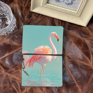 Carnet d'école A6 fait main idéal pour les étudiants en littérature, idéal pour l'analyse de livres et <span class=keywords><strong>le</strong></span> suivi des thèmes avec Pink Flamingo <span class=keywords><strong>Stan</strong></span> - Product Image 1