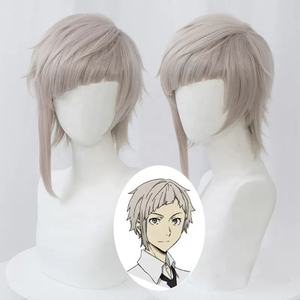 Venta al por mayor Nakajima <span class=keywords><strong>Atsushi</strong></span> peluca Cosplay 35cm corto gris mixto Bungo perros callejeros Anime peluca sintética resistente al calor pelucas de pelo - Product Image 1