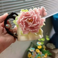 Tasse à café en céramique Lelyi Creative, faite à la main, à relief floral 3D, simple, élégante et délicate, style frais
