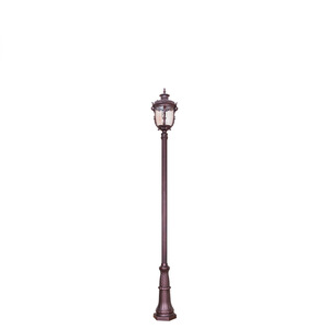 เสาไฟสวนเหล็กกลางแจ้ง หลอดไฟ LED พร้อมโคมแก้ว แสงวอร์มไวท์ 2700K IP66 หลอดไฟ A19 แบบไม่ถอดได้ ใช้ไฟ AC 220V พลังงานแสงอาทิตย์ พร้อมเซ็นเซอร์ตรวจจับความเคลื่อนไหว - Product Image 2