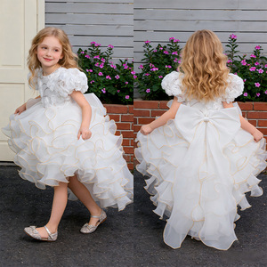 Robe de princesse rose pour enfants, manches bouffantes, robe de bal brodée, robe de demoiselle d'honneur pour fête d'anniversaire, taille 8633 - Product Image 3