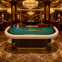 Table de jeu de Baccarat ovale de luxe moderne BBY Professional, qualité casino, structure en bois massif, feutre personnalisé, pour clubs de jeux, 4/6 joueurs