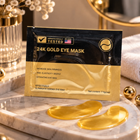 Patchs pour les yeux en cristal d'or 24 carats en gros, raffermissants, hydratants en profondeur, masque pour le contour des yeux anti-gonflement, emballage personnalisé OEM