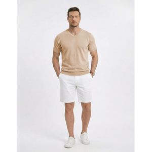 Suéter de Manga Corta con Cuello en V para Hombre, Mezcla de Lana, Tejido Suave, Estilo Casual de Negocios, Marca FOXA - Product Image 5