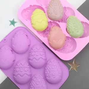 Nonstick Silicone Mold 6 Cavities Silicone Egg Shape Mold Baking Tool Dome Half Circle Egg Mold For Easter