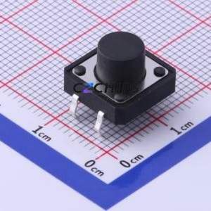 TS-1003-BR08016 Tactile Switch Through hole-4P,12x12mm Switch Single Pole Single Throw Round Button 1.6N Through Hole - Product Image 1