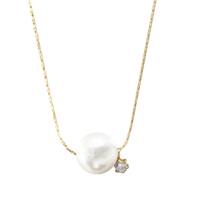 Dainty Geometric Freshwater <strong>Pearl</strong> Zircon <strong>Pendant</strong> Minimalist 14K Gold Plated Stainless Steel Link Chain Choker <strong>Necklace</strong> for Women - Product Image 4