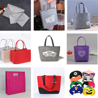 Promotion personnalisé blanc coloré Mini feutre sac organisateur étui à cosmétiques petit voyage maquillage sac fermeture éclair pochette gris bohème 2mm