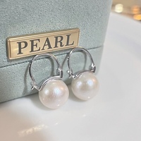 Boucles d'oreilles créoles en argent sterling 925 avec perles d'eau douce Edison naturelles rondes de 11-12 mm, bijoux de luxe de grande taille pour femmes