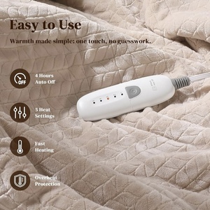 Couverture chauffante électrique double pour l'hiver, usage domestique, 62"x84", motif blé, flanelle ultra-douce, sherpa épais, <span class=keywords><strong>réversible</strong></span>, 5 niveaux de chaleur - Product Image 6