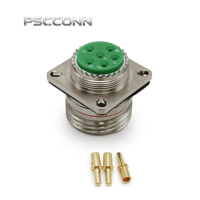 Connecteur circulaire industriel PSCCONN série D38999 à 6 broches, finition nickelée, blindage EMI, prise à verrouillage rapide