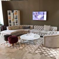 Canapé de salon moderne en velours rembourré en acier inoxydable, canapé modulaire en forme de U, canapé sectionnel pour la maison, l'hôtel, le club