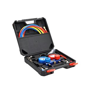 Kit de medidor de refrigerante para aire acondicionado de coche con manómetro R134a y válvula doble para reparación de aire acondicionado de vehículos - Product Image 2