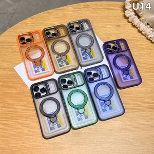 Funda para Teléfono con Soporte para Lentes U14 y Protector de Lente para iPhone 12 13 14 15 16 17 Pro Max, Antigolpes, Magnética - Product Image 1