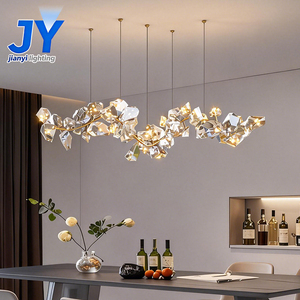 Lustre de salle à manger de villa à acheter absolument : luminaires suspendus LED <span class=keywords><strong>en</strong></span> cristal et acier inoxydable personnalisables - Product Image 4