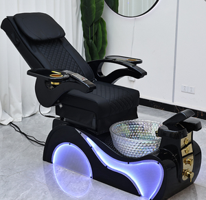 Pedicure Chair Electric Massage Foot <b>Bath</b> Spa Reclining Pu Seat With Led <b>Light</b> Pipeless System For Nail Salon - Product Image 1