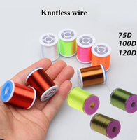 Fil de polyester sans nœuds MF 75D/100D/120D, haute luminosité, résistant à l'usure, pour la montage de hameçons pré-noués pour la pêche en rivière et en lac
