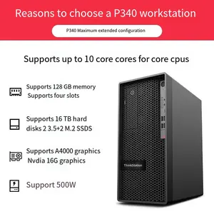 Stasiun kerja grafis Lenovo mode Terbaik P340 I7 I9 menara GPU desain Desktop Rendering pemodelan kantor penyimpanan komersial