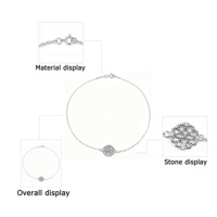 Bracelets à maillons en argent 925 plaqué platine à la mode avec pierres de zircon brillantes pour femmes - Cadeau pour occasions spéciales, fêtes, mariages