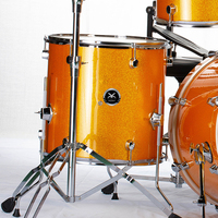 Ensemble de batterie Junior Jazz professionnel 5 pièces Kits de batterie acoustique portables avec échantillon gratuit de musique pour la pratique