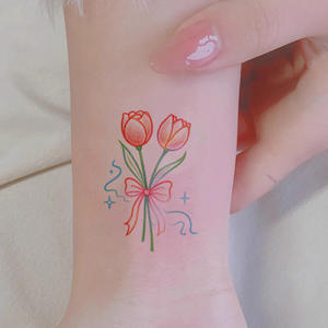 สติกเกอร์รอย<span class=keywords><strong>สัก</strong></span>ชั่วคราวที่มีสีสันลายดอกไม้ที่<span class=keywords><strong>สวย</strong></span>งามรอยสักกันน้ำเหมาะสำหรับใบหน้าแขนและขา - Product Image 3