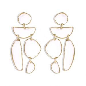 Boucles d'oreilles longues en forme de papillon asymétriques exagérées en alliage plaqué or à glaçure simple, très vendues, pour femmes - Product Image 6