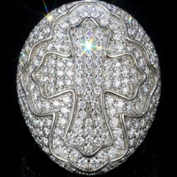 Bague Croix Hip Hop Luxe Léger en Argent Sterling S925 avec Moissanite D VVS1 – Cadeau Idéal pour Fêtes et Usage Quotidien