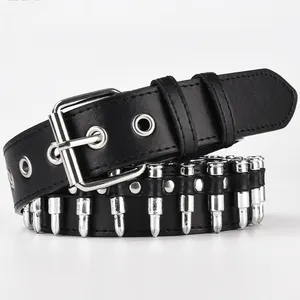 LQbelt 3.8CM Men Women PU Belt Bullet Decorative Rivet Fittings Custom Design Factory Wholesale Fashion Pin Buckle Belts