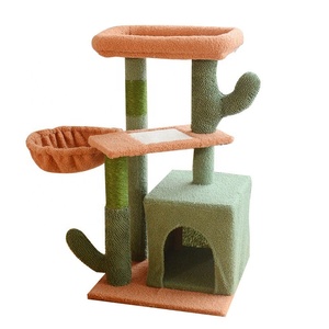 Kinghon Modern Cactus Cat Tree House Cat Tower for Indoor Cats Multi <b>Level</b> Condo Scratching <b>Post</b> Mat Pet Furniture - Product Image 1