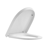 Prix pas cher blanc fermeture lente avant rapidement realase polypropylène U forme housse de siège de toilette pour salle de bain
