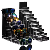 JIHONG Acrylique Multi-Couche De Stockage Présentoir Transparent Perspex Échelle Stand pour Portefeuilles Lunettes Téléphone Titulaire