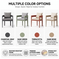 Fauteuil d'extérieur moderne en aluminium avec coussins, chaise de salle à manger de patio, couleur personnalisée, mobilier de jardin en gros