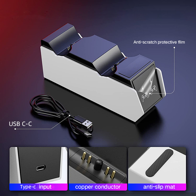 Factory Cheap Dual Fast Charging Dock Stand Led Indicators Controller Charger Station for Ps5