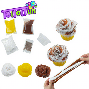 Jouet de fête pour les fêtes, 4 types de pâte à modeler, slime coloré DIY, jouet éducatif doux, petit gâteau, non toxique, ensemble écologique - Product Image 1
