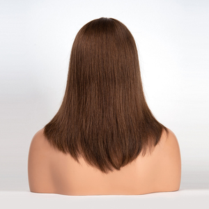 Factory Wholesale PU Around Full Hand <b>Tied</b> Medical Wig Human Hair Hair Replacement Wig for Alopecia Hair Loss - Product Image 5