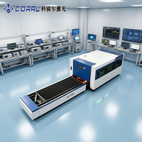 Équipement de découpe laser à fibre haute précision CORAL avec table d'échange double station fermée pour le travail de tôles en alliage d'aluminium