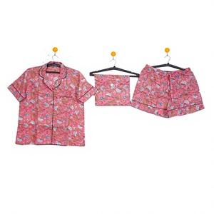 Women's 100% Organic Cotton <b>Pyjamas</b> Set Hand Block Floral Printed Beautiful Short wear Night Suit <b>for</b> Ladies Gift <b>For</b> women - Product Image 1