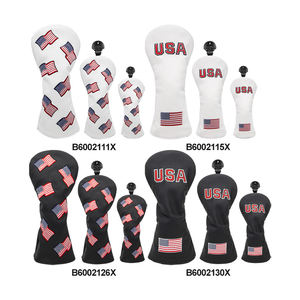 Housses de clubs de golf en cuir PU à prix de gros, broderie personnalisée, protège-têtes de clubs de golf - Product Image 1