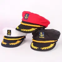Berretto uniforme flat top cappello militare europeo e americano cappellino bianco navy personalizzato per bambini cappelli da marinaio capitano