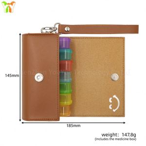 <b>7</b> Days Pill Box Travel Weekly Medicine Organizer Case PU Portable Weekly Pill Box PU Leather <b>Tablet</b> Case - Product Image 3