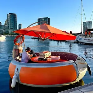 Buen negocio de alquiler parque acuático paseos de atracciones donut eléctrico barbacoa barco ocio turismo barco para la venta