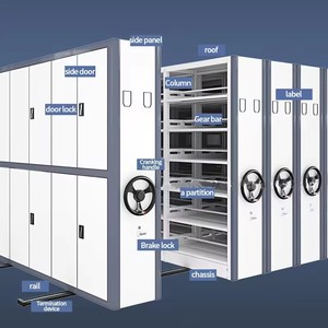 Máy nén lưu trữ tập tin tủ kệ hệ thống Kệ di động Kệ máy nén di động - Product Image 3